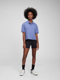 Gap Cropped Pique Polo larkspur blue