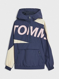 TH KIDS HOODED POPOVER JACKET Twilight Navy / Colorblock