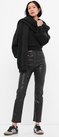 GAP Sky High Rise Foil Vintage Slim Jeans true black foil