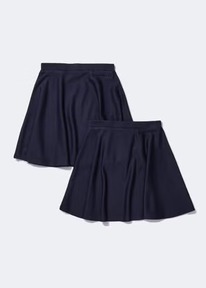 Matalan Girls 2 Pack Navy Skater School Skirts (4-13yrs) 