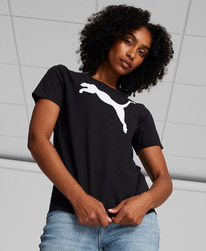 PUMA Essentials Big Cat Logo Womens Tee Black