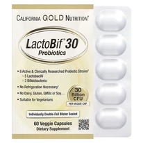 California Gold Nutrition, LactoBif 30, ����������, 30 ���� ���, 60 ������������