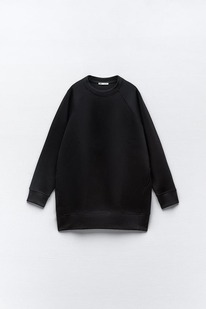 zara VESTIDO SUDADERA FELPA Negro