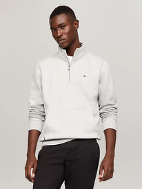 TomH Quarter-Zip Fleece Sweatshirt Grey Heather