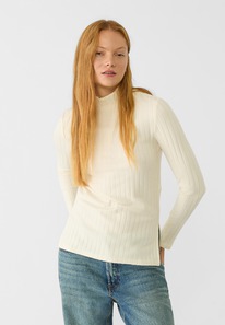 stradivarius Strickshirt mit Stehkragen