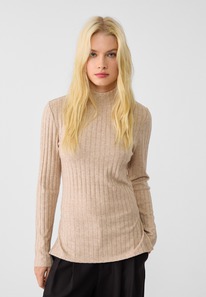 stradivarius Strickshirt mit Stehkragen