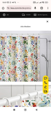 ikea STRANDLUMMER Duschvorhang, bunt, 180x200 cm