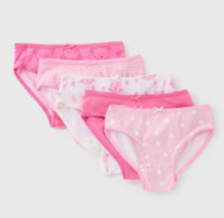 Matalan �����/ 5 Pack Girls Pink Animal Knickers (2-13yrs)