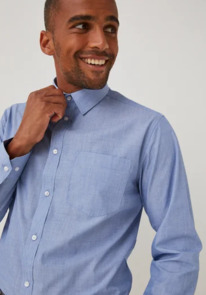 Matalan Taylor & Wright Blue Easy Care Regular Fit Shirt
