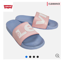 Mandmdirect Levis Junior Girls June Logo Sliders Pink/Blue