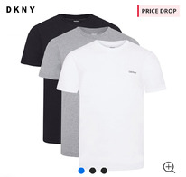 Mandmdirect DKNY Mens Giants Three Pack T-Shirts Black/White/Grey Marl 