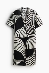 �� Viscose tunic dress Black/Patterned