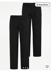 Asda Charcoal Grey Regular Leg Boys School Trousers  2 Pack 