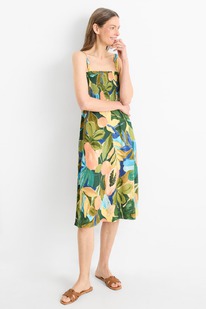 CA Fit & Flare Kleid - gemustert - strukturiert - gesmokt