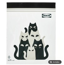ikea KUSTFYR Beutel, wiederverschliebar, Katzenmuster grau, 1 l