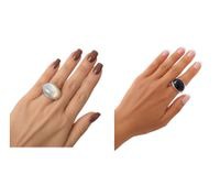 outlet46 Calvin Klein Damen Ring mit oval geformtem Stein Edelstahl-Ring Finger-