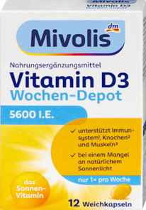 dm Vitamin D3 5600 I.E. Wochen-Depot Weichkapseln 12 St, 5 g